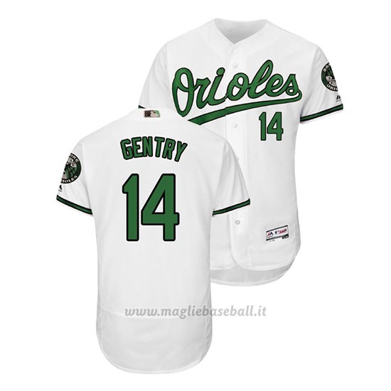 Maglia Baseball Uomo Baltimore Orioles Craig Gentry Throwback Earth Day Bianco